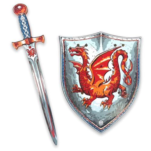 Liontouch  Amber Dragon Foam Sword  Shield for Boys Aged 38 Years  Medieval Knight Set for Pretend Play with Red Dragon Theme  Safe Weapons  Battle Accessories for Dress Up  Costumes - Image 1