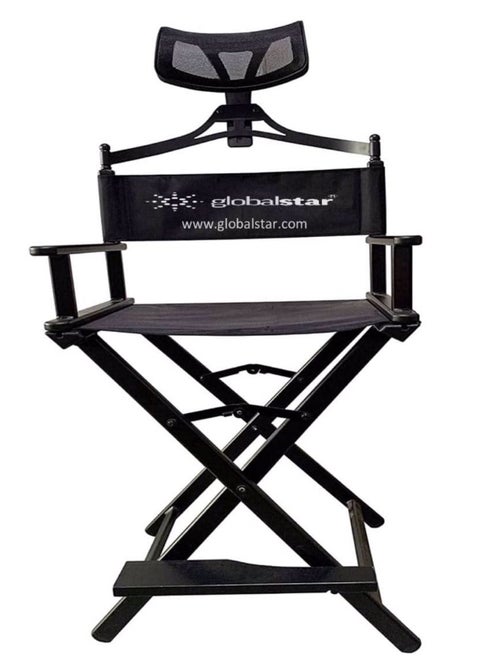 Globalstar Foldable Tall Makeup Chair With Headrest Color Black MY739B