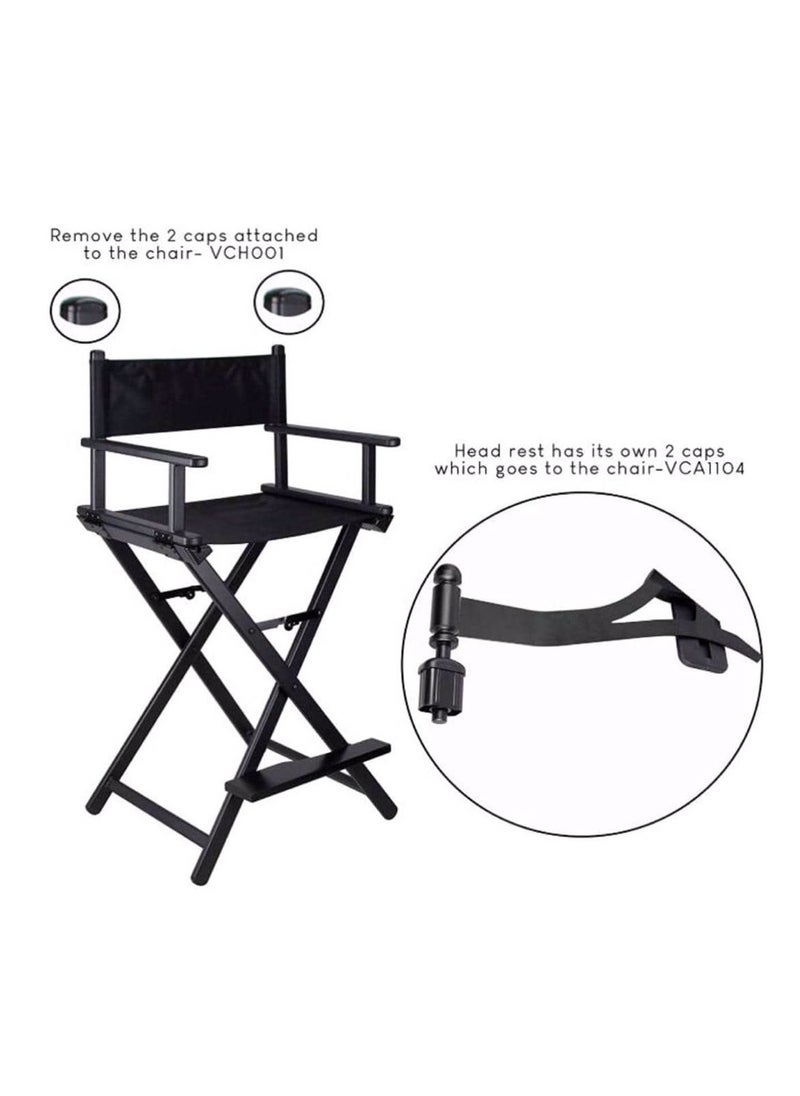 globalstar - Globalstar Foldable Tall Makeup Chair With Headrest Color Black MY739B - Image 1