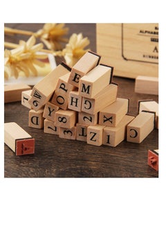 KASTWAVE Alphabet Letter Number Stamps Set, Wooden Rubber Stamps Kit for DIY Craft Card and Photo Album  - Image 4