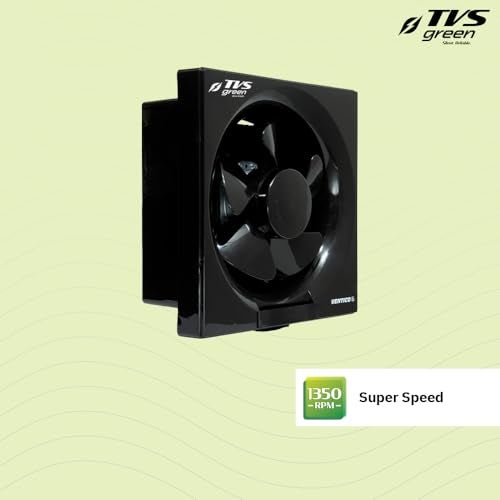 TVS GREEN Ventico 6 Ventilation Fan 150mm | High Suction 300 m³/hr |Silent Operation |Rust Proof ABS Body & Blades | Self Opening Louvers | Compact Design |Black | 3-year Warranty - Image 2