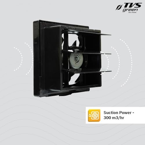TVS GREEN Ventico 6 Ventilation Fan 150mm | High Suction 300 m³/hr |Silent Operation |Rust Proof ABS Body & Blades | Self Opening Louvers | Compact Design |Black | 3-year Warranty - Image 4