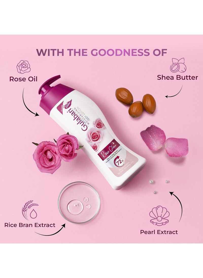 دابر غسول مرطب للجسم من جولاباري - 400 مل للبشرة الجافة والباهتة، مصنوع من زيت الورد العضوي 100%، تم اختباره من قبل أطباء الجلدية وخالي من البارابين - Image 4