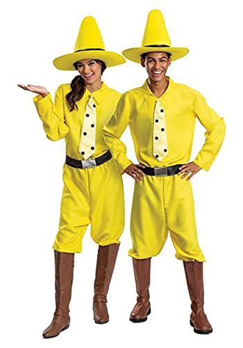 Disguise Unisex Adults Man in the Yellow Hat Costume Official Curious George and Hat Adult Sized Costumes As Shown One Size Small US - Image 1