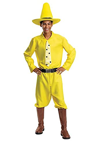 Disguise Unisex Adults Man in the Yellow Hat Costume Official Curious George and Hat Adult Sized Costumes As Shown One Size Small US - Image 3