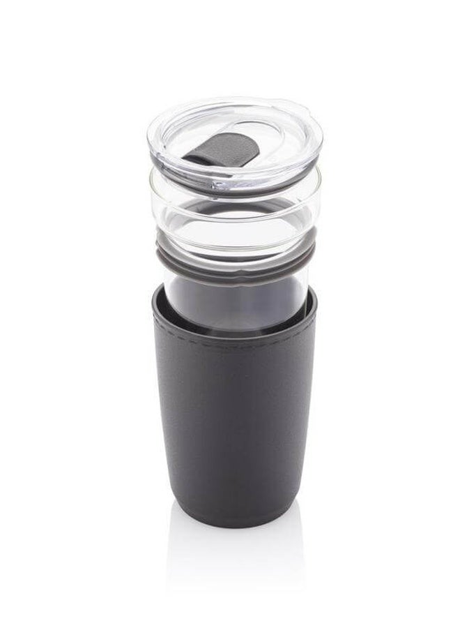 Hans Larsen Premium Glass Tumbler with Recycled Protective Sleeve - Black - Image 2