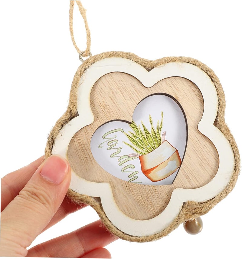 ORFOFE Wooden Picture Frame Ornament Unfinished Flower Shaped Photo Frame for Tiny House Decor for Crafts Wall Display and Holiday Decorations - Image 5