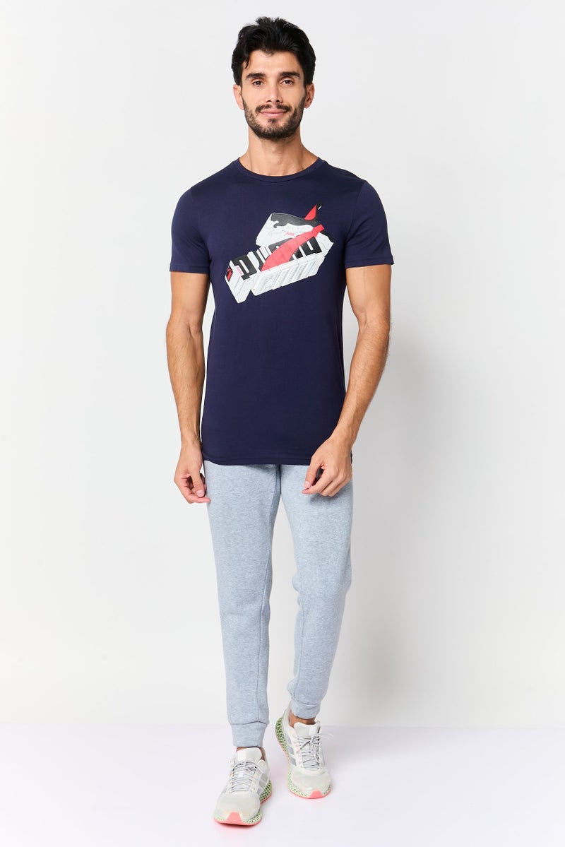 PUMA Men Sportswear Fit Short Sleeve Outdoor T-shirt, Navy - Image 3