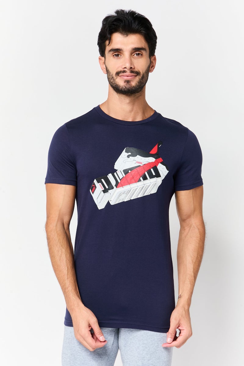 PUMA Men Sportswear Fit Short Sleeve Outdoor T-shirt, Navy - Image 1