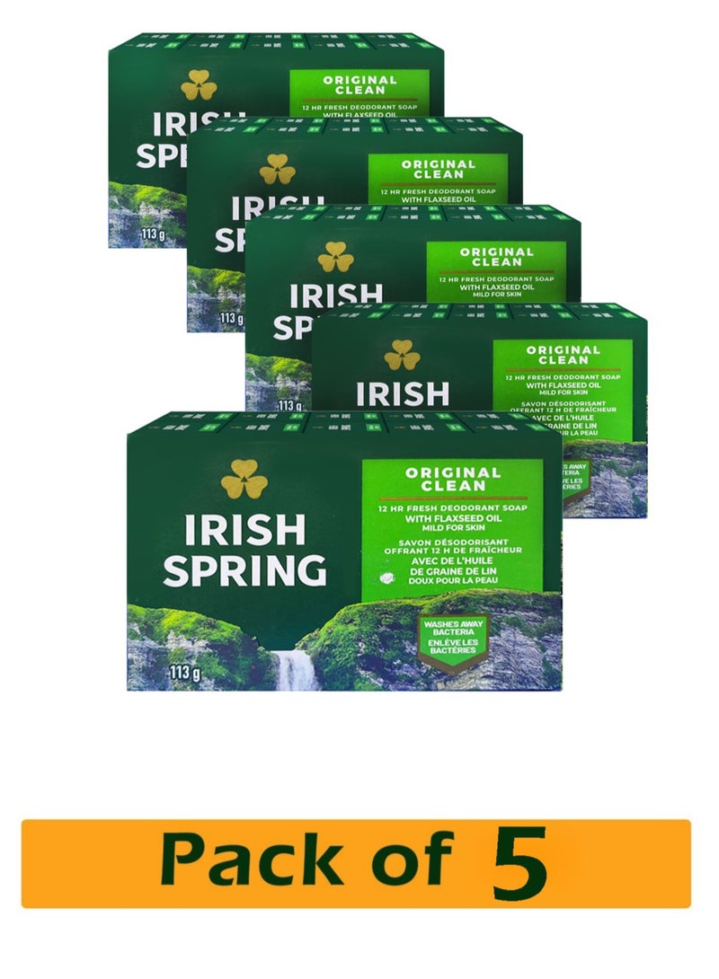 أيريش سبرينج قالب صابون مزيل العرق الأصلي لشعور نظيف ومنعش طوال اليوم5× 113 جم - Image 1