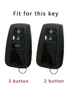 OUYoo OUYoo For Toyota Key Fob Cover with Toyota Key chain, Car Key Fob Case Compatible with Toyota 2018-2024 Camry RAV4 Highlander Avalon C HR Prius Corolla GT86,With UAE flag keychain (Silver)  - Image 3
