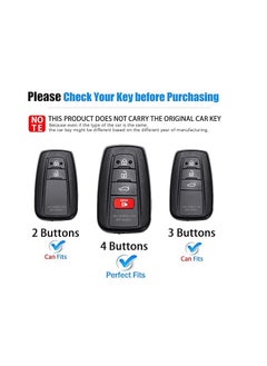 OUYoo OUYoo For Toyota Key Fob Cover with Toyota Key chain, Car Key Fob Case Compatible with Toyota 2018-2024 Camry RAV4 Highlander Avalon C HR Prius Corolla GT86,With UAE flag keychain (Silver)  - Image 2