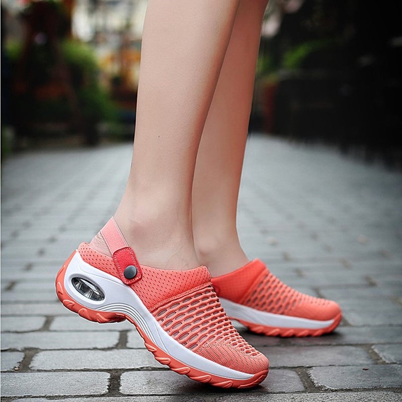 New Air Cushion 2025 Women'S Shoes Half Slippers Mom'S Shoes Mesh Shoes Casual Sandals Women'S Large Size 43 - Image 3