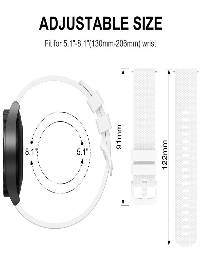 AK Silicone Band Compatible with Amazfit Bip 6 / Bip 5 Watch Band, Amazfit GTR 4 Bands, 22mm Soft Replacement Sport Strap for Amazfit Bip 6 / Bip 5 / GTR 4 Women Men (White) - Image 2