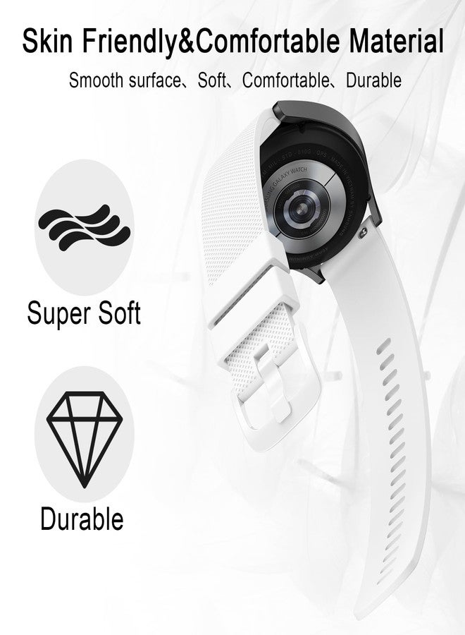 AK Silicone Band Compatible with Amazfit Bip 6 / Bip 5 Watch Band, Amazfit GTR 4 Bands, 22mm Soft Replacement Sport Strap for Amazfit Bip 6 / Bip 5 / GTR 4 Women Men (White) - Image 3