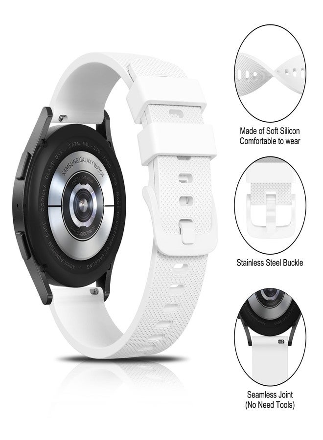AK Silicone Band Compatible with Amazfit Bip 6 / Bip 5 Watch Band, Amazfit GTR 4 Bands, 22mm Soft Replacement Sport Strap for Amazfit Bip 6 / Bip 5 / GTR 4 Women Men (White) - Image 4