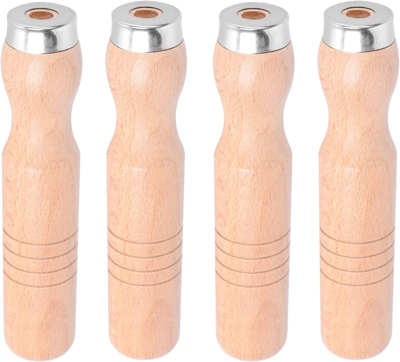 MAGICLULU 4 Pcs Wooden File Handles Set Red Beech Wood Grip Sturdy Cutting File Parts Ergonomic Woodworking Tool Handles for Carpentry and DIY Use - Image 1