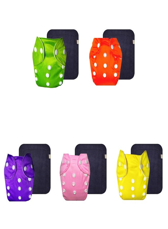 Dumbledo Lite Cloth Diaper with Gray Insert (Pack of 5) | Hypoallergenic | 6-Layer Absorbent Pad | Travel Friendly | Ideal for Toddlers | 3 Months - 2 Years | Unisex Baby - Image 1