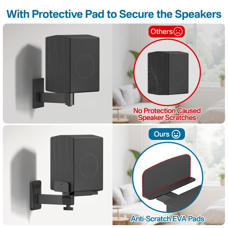 Yibracki Speaker Wall Mounts for Samsung HW-Q Speakers - Adjustable Dual Side Clamp SWA-9500s Rear Speaker Mount for HW-Q990D/Q990F/Q990C/Q930C/Q900C More 5â€“11" Surround Speakers WR Cable Ties Hold Up to 55LBS - Image 5