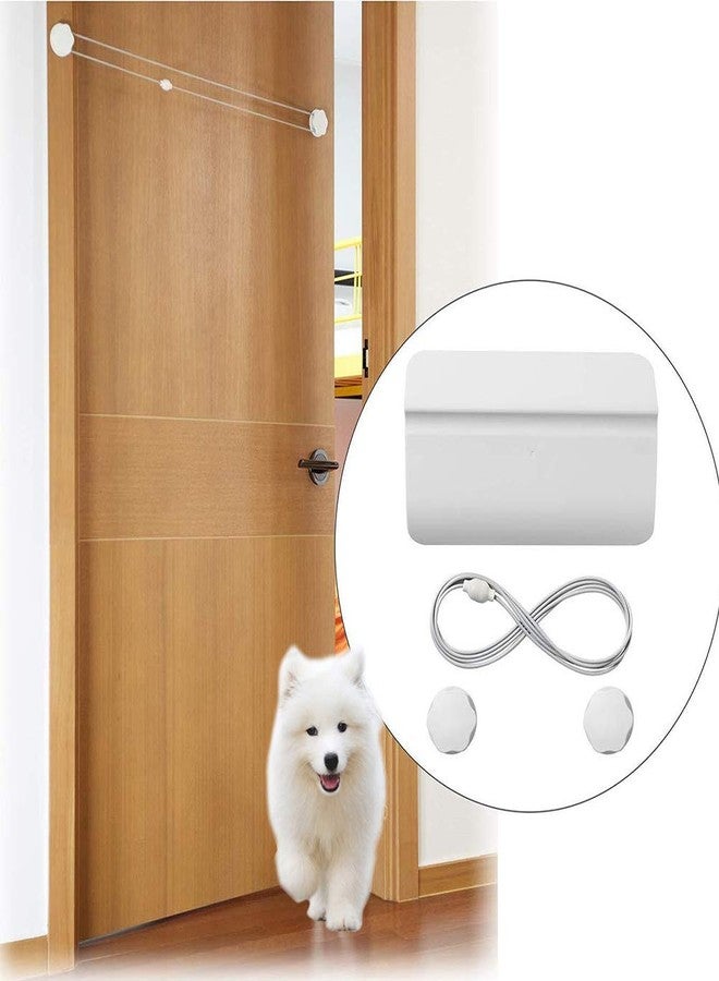 Tookie Automatic Pets Door Opener, Automotive Pet Dog Door Private Access Door, Cat Private Handle Pet Door, for Training Pets Dogs Cats Free-Access Entry Exit Room Toilet(White) - Image 2