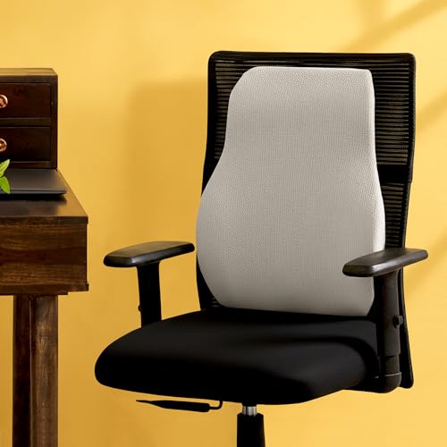betterhood PosturePro Premium Back Support Cushion for Office Chair and Car Seat | High Density 100% Memory Foam, Cotton Cover | Large Size | Orthopedic Ergonomic Lumbar Backrest for Back Pain (Grey) - Image 2
