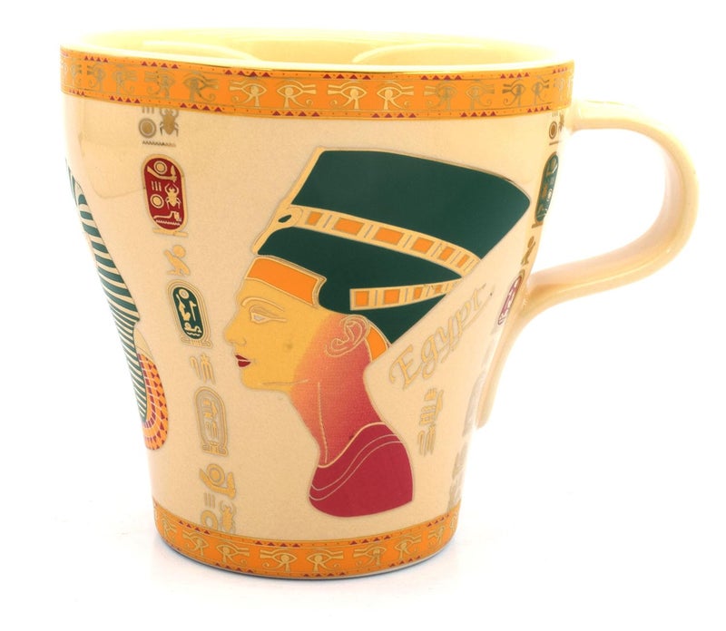immatgar pharaonic mug ancient Egyptian souvenirs gifts from Egypt - mother day gifts (Nefertiti - tut - simon - 250MM)