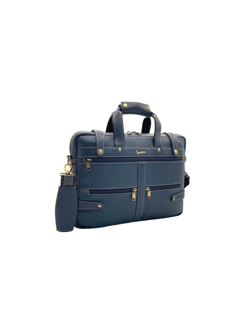 LAVERI LEATHER LAVERI Laptop Bag for Men - Leather Messenger Bag for Office - Fits up to 15 Inch Laptop - Shoulder Bag with Multiple Compartments - Executive Leather Bag for Work/Travel/Casual - 2872 - Image 1