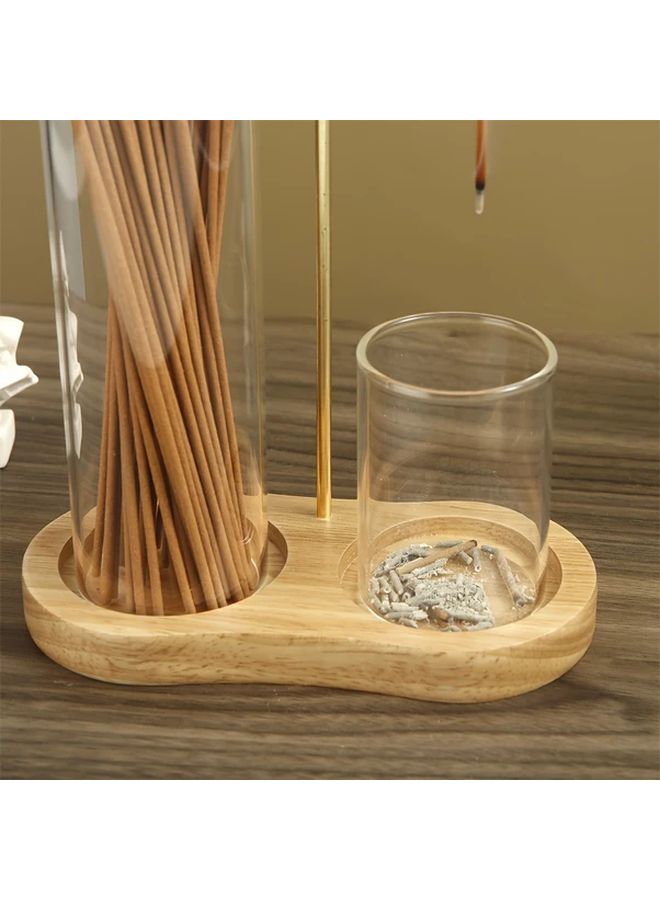 Vintage 2 In 1 Detachable Glass Incense And Candle Holder With Removable Ash Tray - Image 4