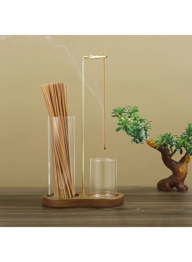 Vintage 2 In 1 Detachable Glass Incense And Candle Holder With Removable Ash Tray - Image 3