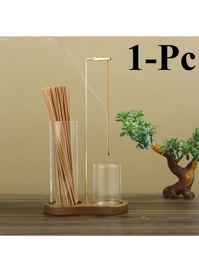 Vintage 2 In 1 Detachable Glass Incense And Candle Holder With Removable Ash Tray - Image 1