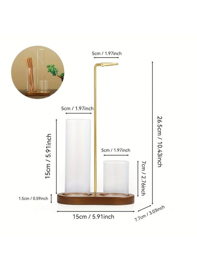 Vintage 2 In 1 Detachable Glass Incense And Candle Holder With Removable Ash Tray - Image 5