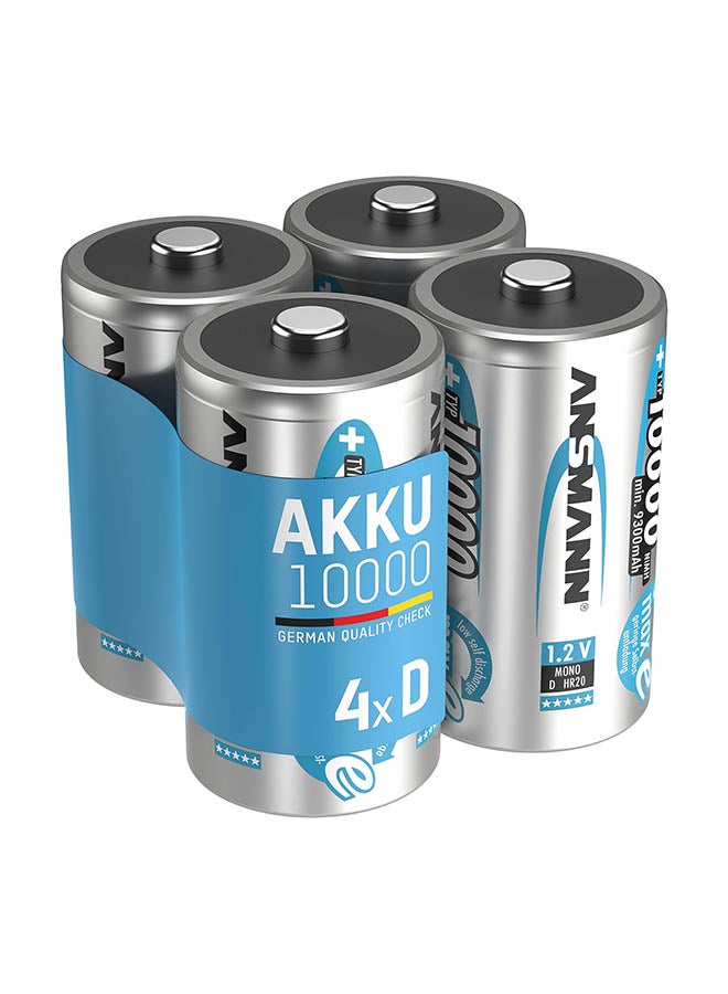ANSMANN D Size Batteries [Pack Of 4] Long Lasting Precharged Rechargeable D Type 10000 Mah Nimh Maxe Pro Battery For Digital Cameras, Flashguns, Toys, Audio Devices And Radio Controls  - Image 1