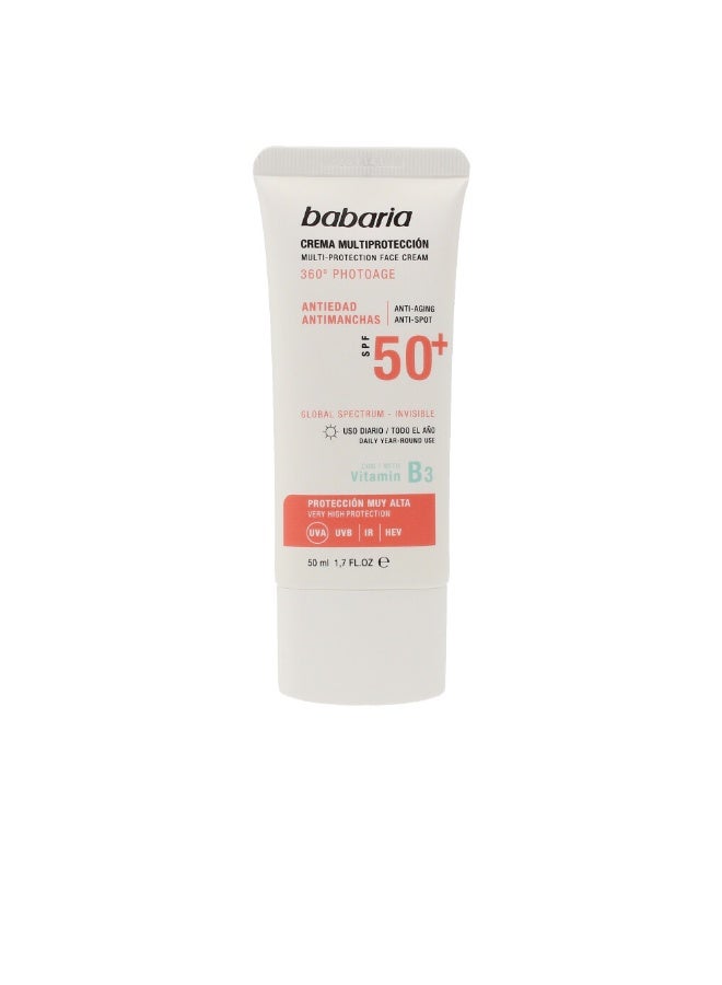 Babaria Sun Multi-Protection Anti-Dark Spots Cream SPF50+ 50ml - Image 1