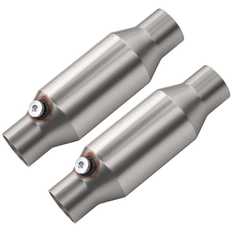 ASOPARTS 25 Universal Catalytic Converter 25 Inch InletOutlet Cat Converter with O2 Port 2 Pcs