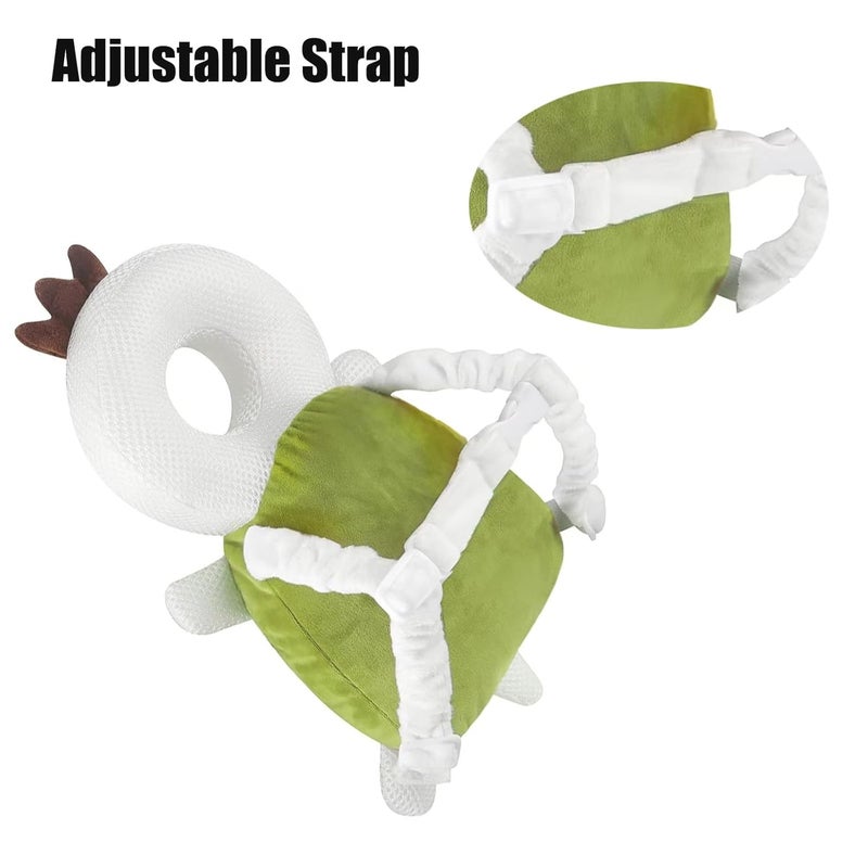 PandaEar Baby Head Protection Backpack Toddler Adjustable Walking Head Protector Head Protection Backpack Wear Safety Pad for Falling Crawling and Walking Green - Image 4