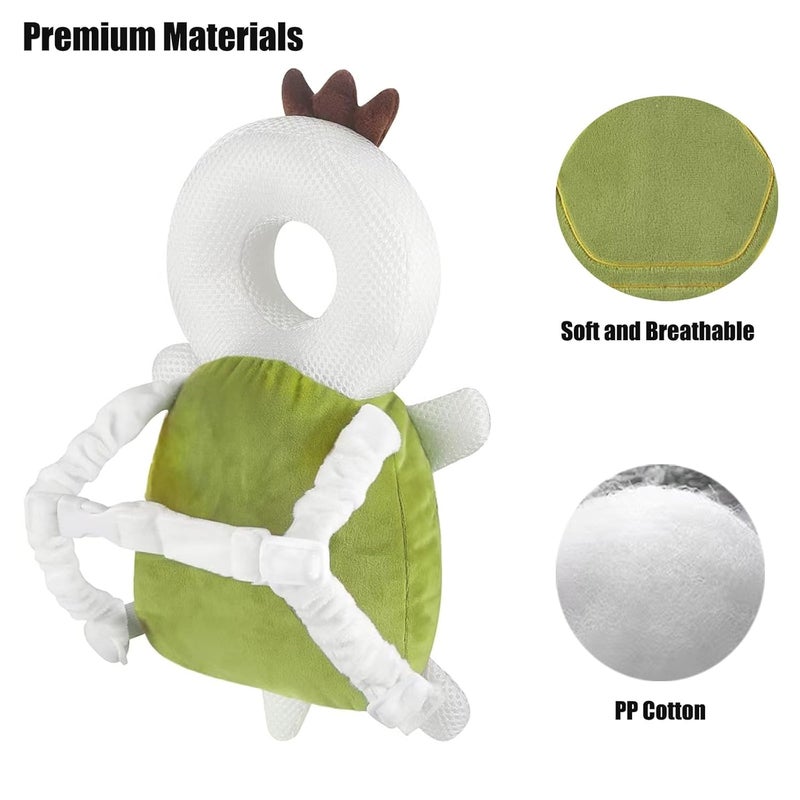 PandaEar Baby Head Protection Backpack Toddler Adjustable Walking Head Protector Head Protection Backpack Wear Safety Pad for Falling Crawling and Walking Green - Image 5
