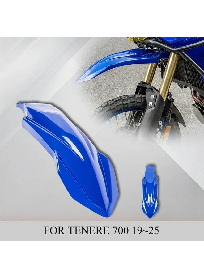 Front Fender Mudguard for Tenere 700 Blue Durable Plastic Splash Guard Cover Fit 2019 2025 Models Easy Installation No Tools Needed Dirt Resistant Design Motorcycle Protection Sleek Accessory - Image 1