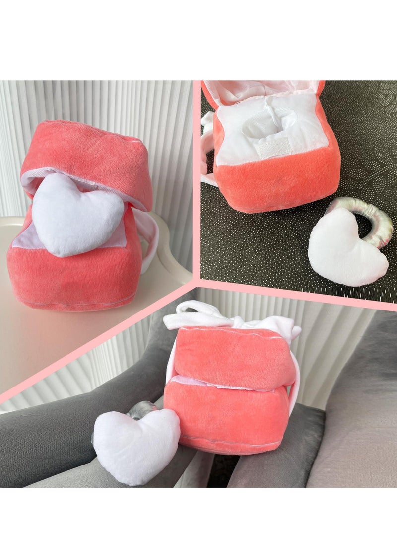 Plush Ring Box Toy Funny Gifts Couples Ideas Hide Surprise Oversized Ring Sets Plush Couple Ring Surprise Gift Machine Washable Love Ring Case Pink  - Image 4
