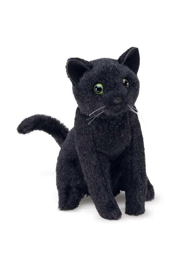 Folkmanis Mini Black Cat Finger Puppet - Image 1
