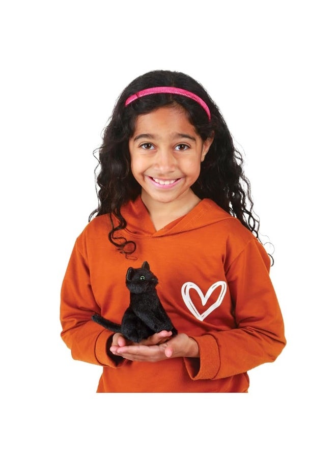 Folkmanis Mini Black Cat Finger Puppet - Image 3