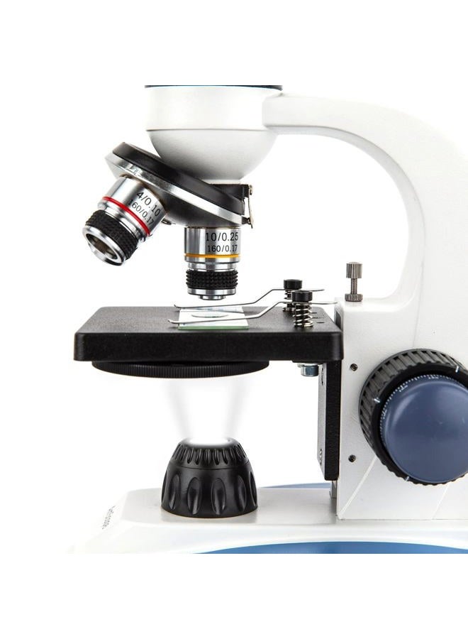 AmScope 40X-1000X LED Cordless All-Metal Framework Full-Glass Optical Lens Student Compound Microscope with Coarse & Fine Focusing + Digital Camera USB Imager - Image 2