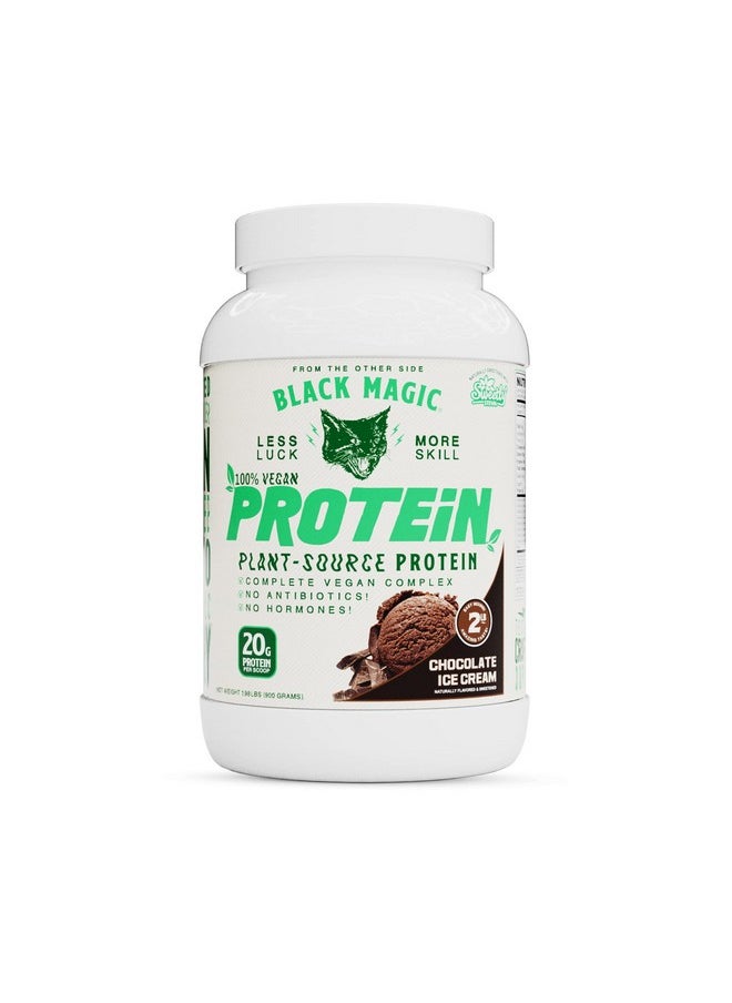 Health & Household - Black Magic Plant-Source 100% Vegan Protein - Keto, Low Sugar, Dairy Free Protein - Pre/Post Workout - Chocolate Ice Cream - 20G Protein - 2 Lb - Image 1