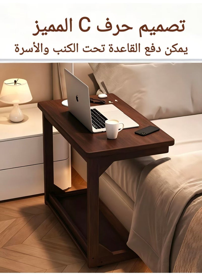 ChenDa Multifunctional C‑Shaped Side Table – Mobile Laptop Desk, Sofa Side Table, Coffee Table, and Bedside Storage Table. Features Four Lockable Tilt Angles, Lockable Swivel Casters, Flip‑Top Storage Compartment, and Bottom Shelf. - Image 5