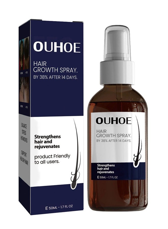 OUHOE Hair Growth Spray, Strengthens Hair and Rejuvenates, Hair Strengthening Oil Volumizing Spray 50ML - Image 1