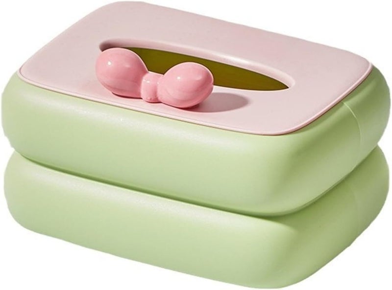 Green Tissue Box Organizer For Creative Room Dining Table And Office Storage - Image 1