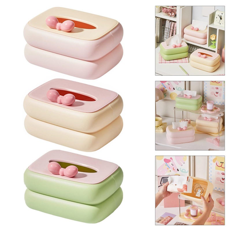 Green Tissue Box Organizer For Creative Room Dining Table And Office Storage - Image 3