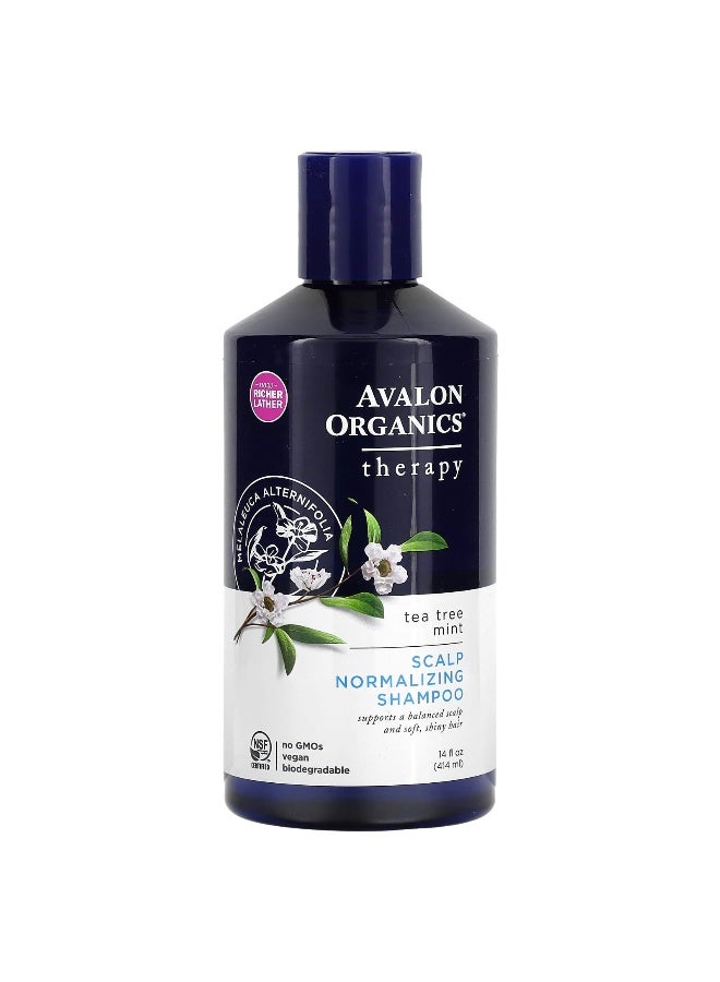Avalon Organics Avalon Organics, Therapy, Scalp Normalizing Shampoo, Tea Tree Mint, 14 fl oz (414 ml)  - Image 1