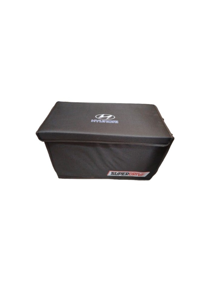SUPERDRIVE Hyundai Car Trunk Organizer with SUPERDRIVE Design – Multi-Purpose Storage Box – Black - Image 2