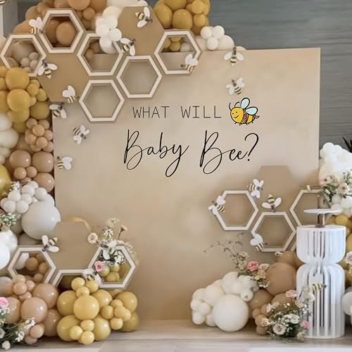 VANGNING Baby Bee Gender Reveal Decal - What Will Baby Bee? for Shower Theme, Balloon Arch Stickers, Boy or Girl Sign - Image 3