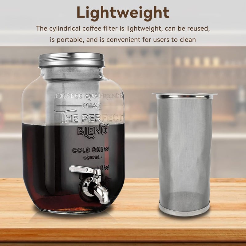 Market demand focused build Cold Brew Coffee Filter for Mason Jar, Stainless Steel Coffee Tea Infuser Strainer Filter Reusable Wide Mouth Mesh Cylindrical Filter with White Gasket for Tea(8 * 15cm) Great bargain Temporary in stock Economical varied design options Diverse requirement fit Stable inert material Remote area delivery Globally trusted quality Multi functional Dense material Matte anti slip finish Room to room portable Exclusive new launch Special bargain price Indispensable practical goods Economical varied sizing picks Trendy budget practical design User tested optimized build Customized for Gulf demands Lightweight Freeze crack proof All user affordable trusted quality Cross-material combo compatible Bestseller Fast shipping within KSA - Image 2